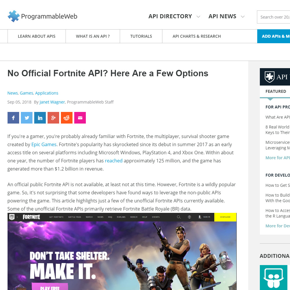No Official Fortnite API? Here Are a Few Options