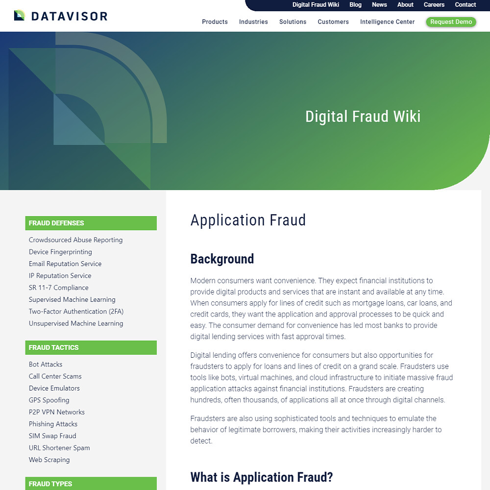 Application Fraud