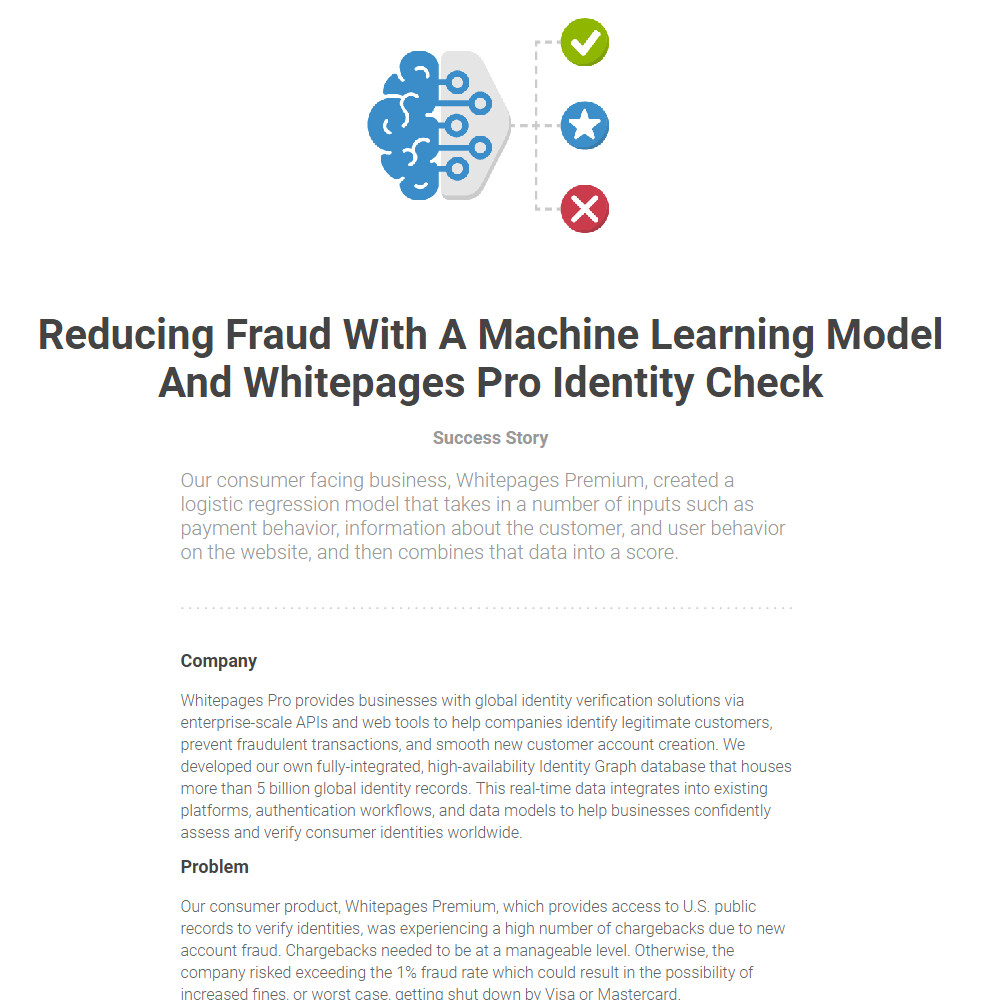 Reducing Fraud With A Machine Learning Model And Whitepages Pro Identity Check